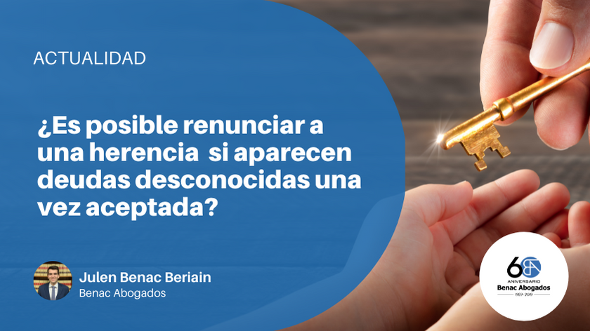 Declarada nula la aceptación de una herencia tras descubrir la existencia de una deuda desconocida